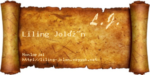 Liling Jolán névjegykártya