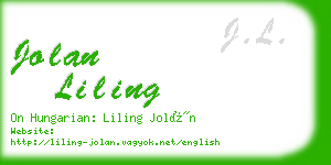 jolan liling business card